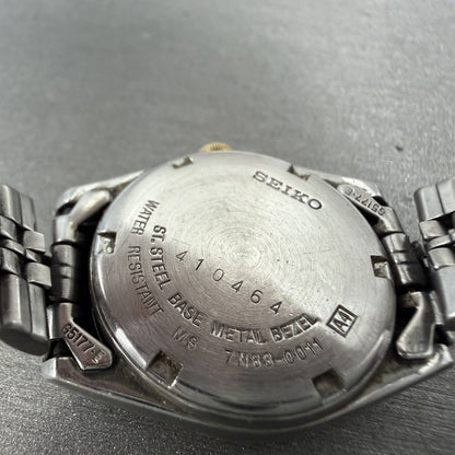 Seiko Watch Women 25mm White Dial Two Tone Daydate 7n830011 Round New BatteryBA9