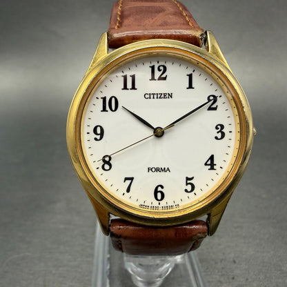 Citizen Forma Watch Men 33mm White Dial Gold Tone Round 4631-E63051 New BatteryA0
