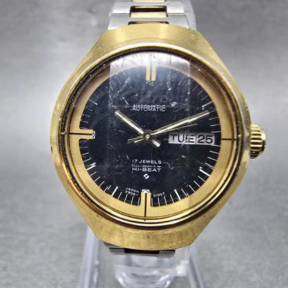 Seiko Automatic Watch Women 25mm Black Dial Two Tone Daydate 2906-0050 New Batt0
