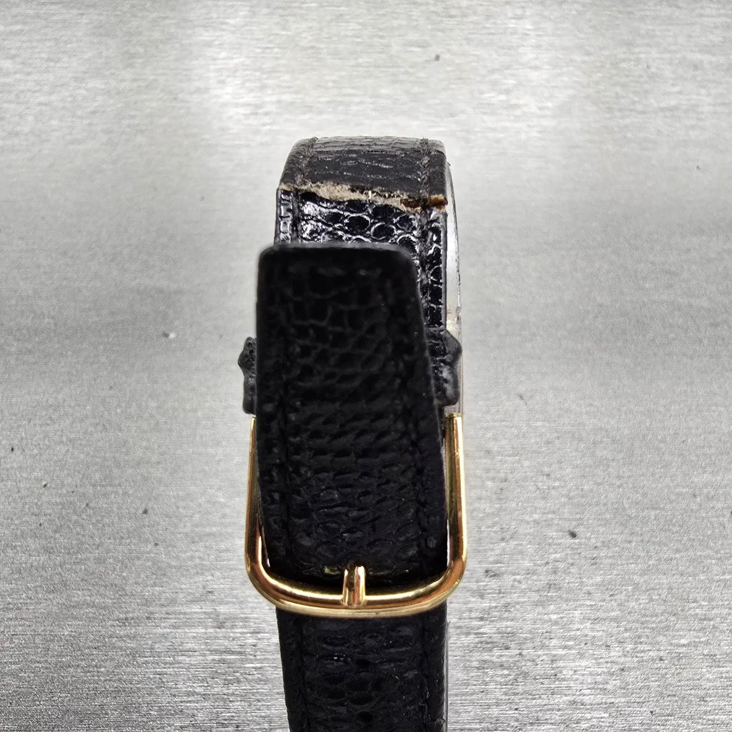 Citizen CQ Watch Men 25mm Black Dial Gold Tone Rectangle 6031-T20981 New Battery7