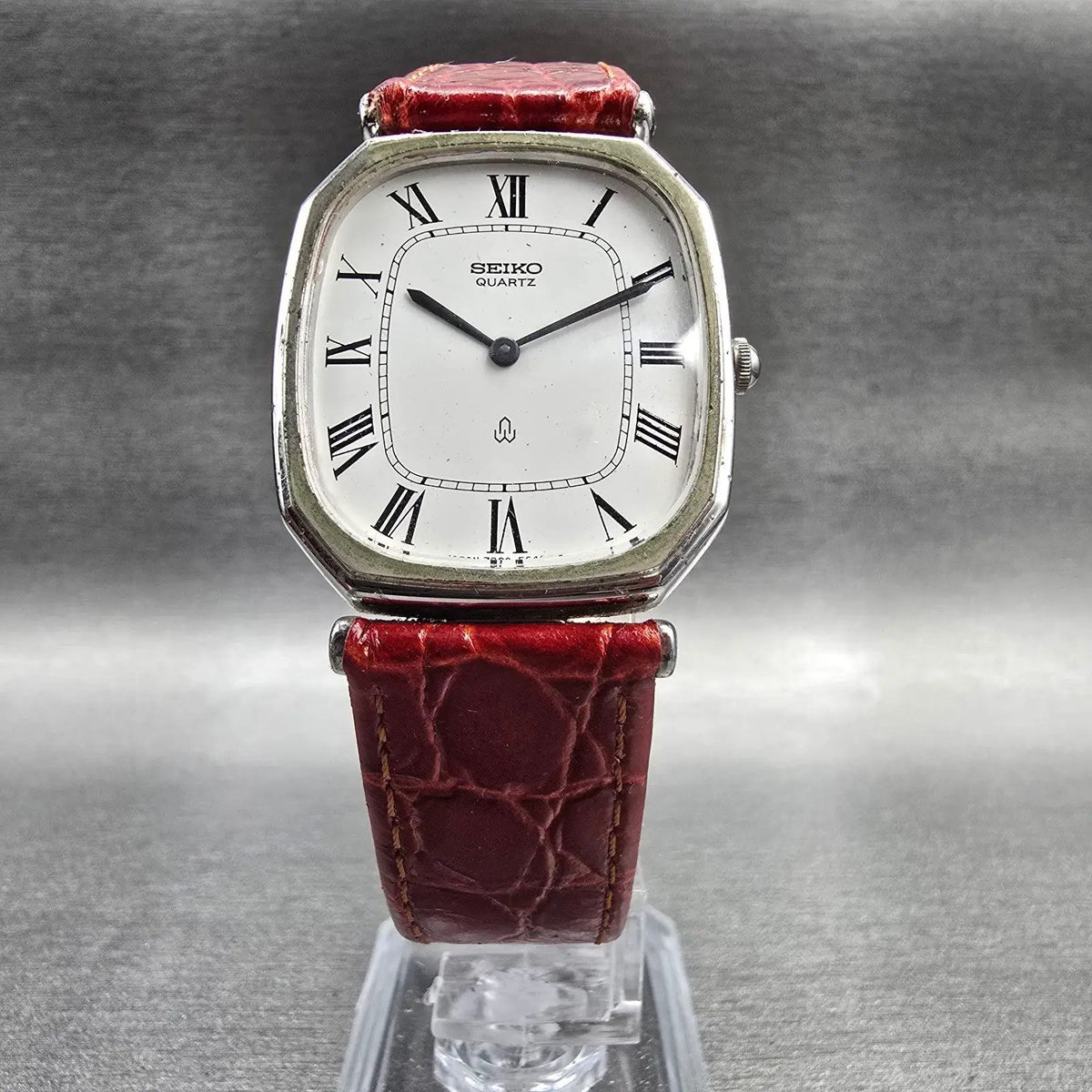 Seiko Watch Men 29mm White Dial Silver Tone Rectangle 7820-5480 New Battery5