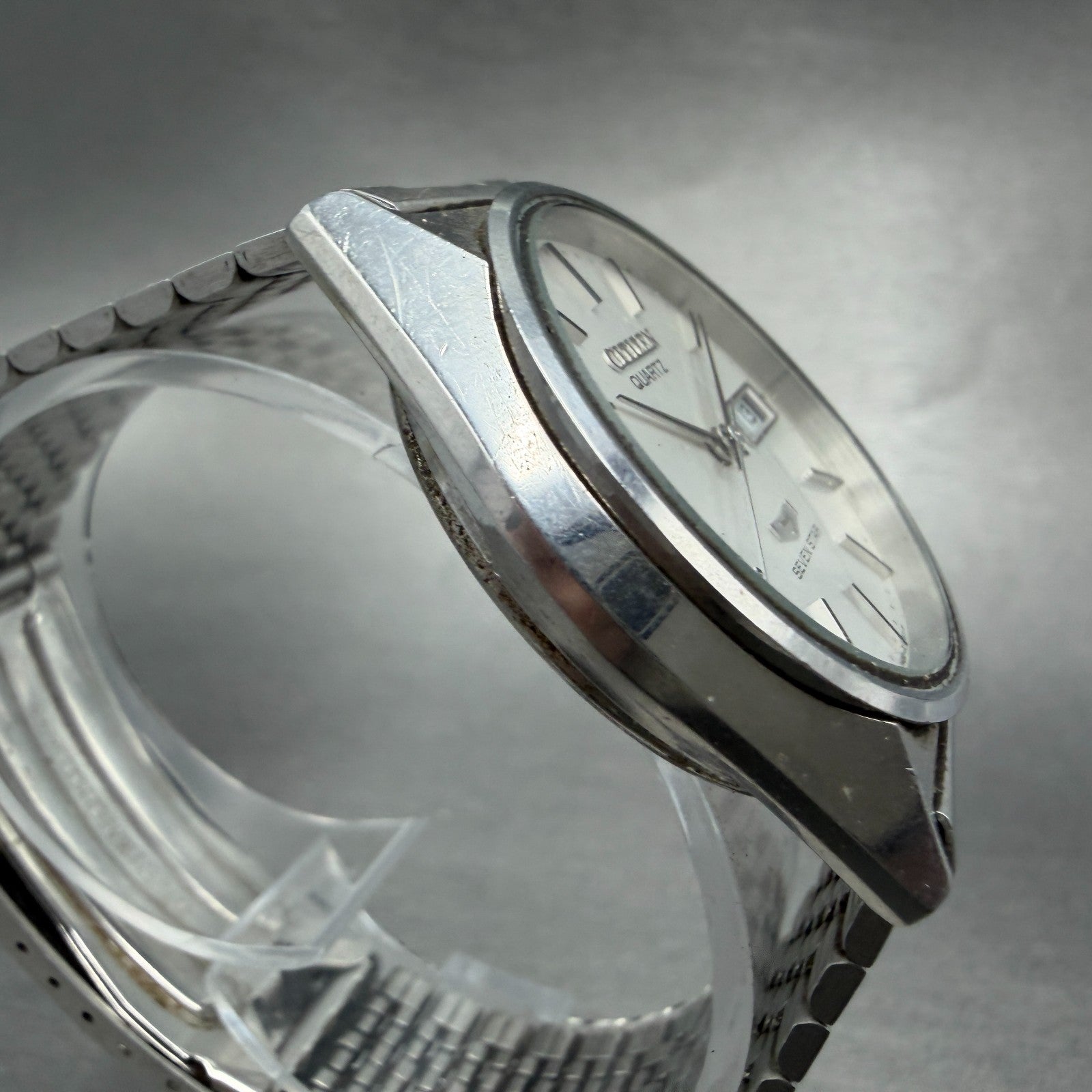 Citizen Seven Star Watch Men 35mm White Dial Silver Tone Daydate Round New Batt3