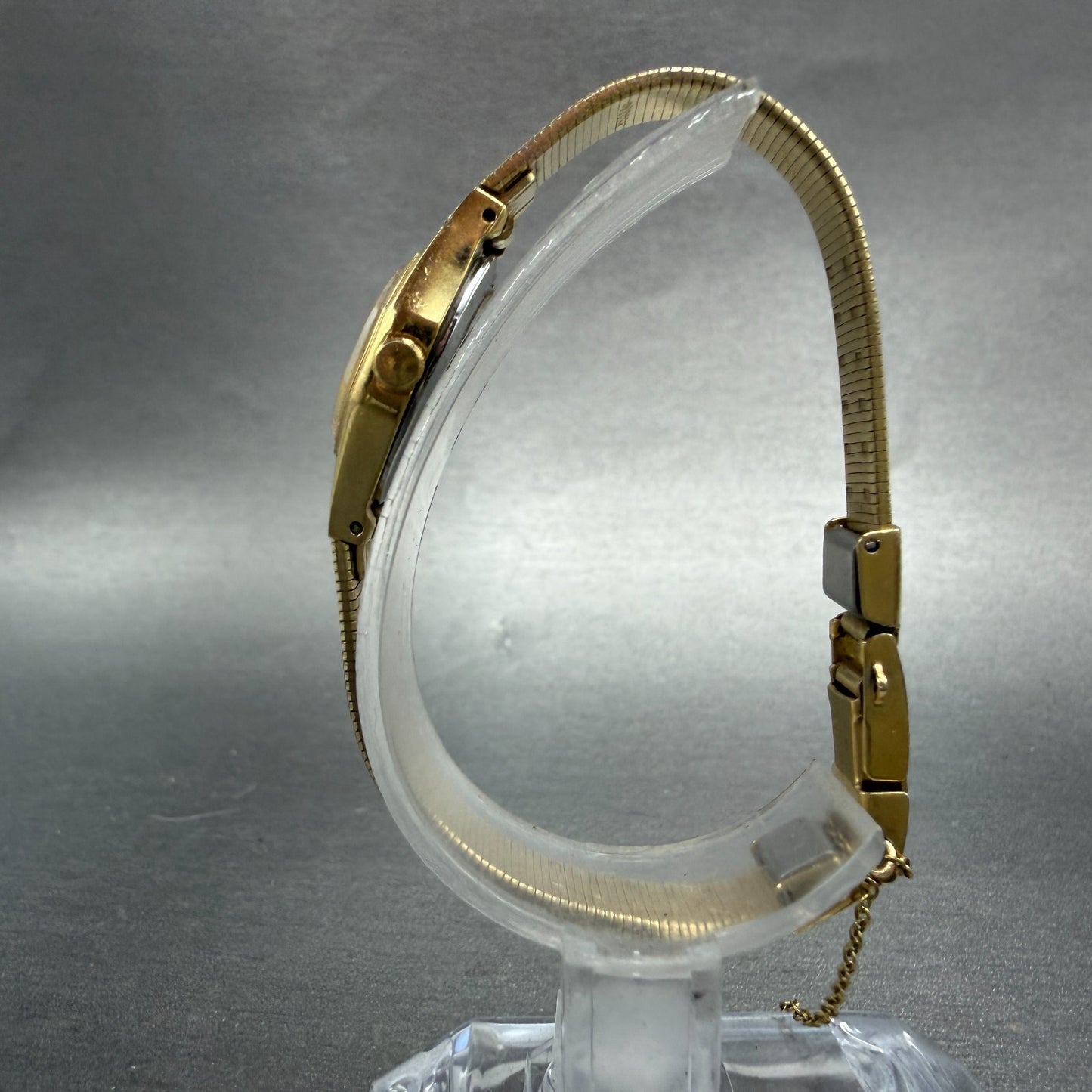 Seiko Watch Women 16mm Champagne Dial Gold Tone Octagon 2c20-6510 New Battery 496