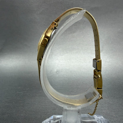 Seiko Watch Women 16mm Champagne Dial Gold Tone Octagon 2c20-6510 New Battery 496