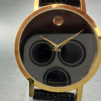 Movado Museum Watch Men 31mm Black Dial Gold Tone Round 87.45.882 PARTS2