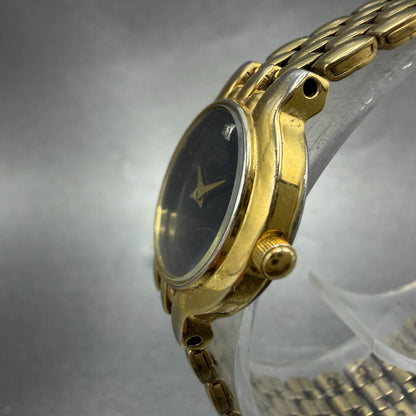 Citizen Watch Women 22mm Black Dial Gold Tone Round 1020-S54554 New Battery2