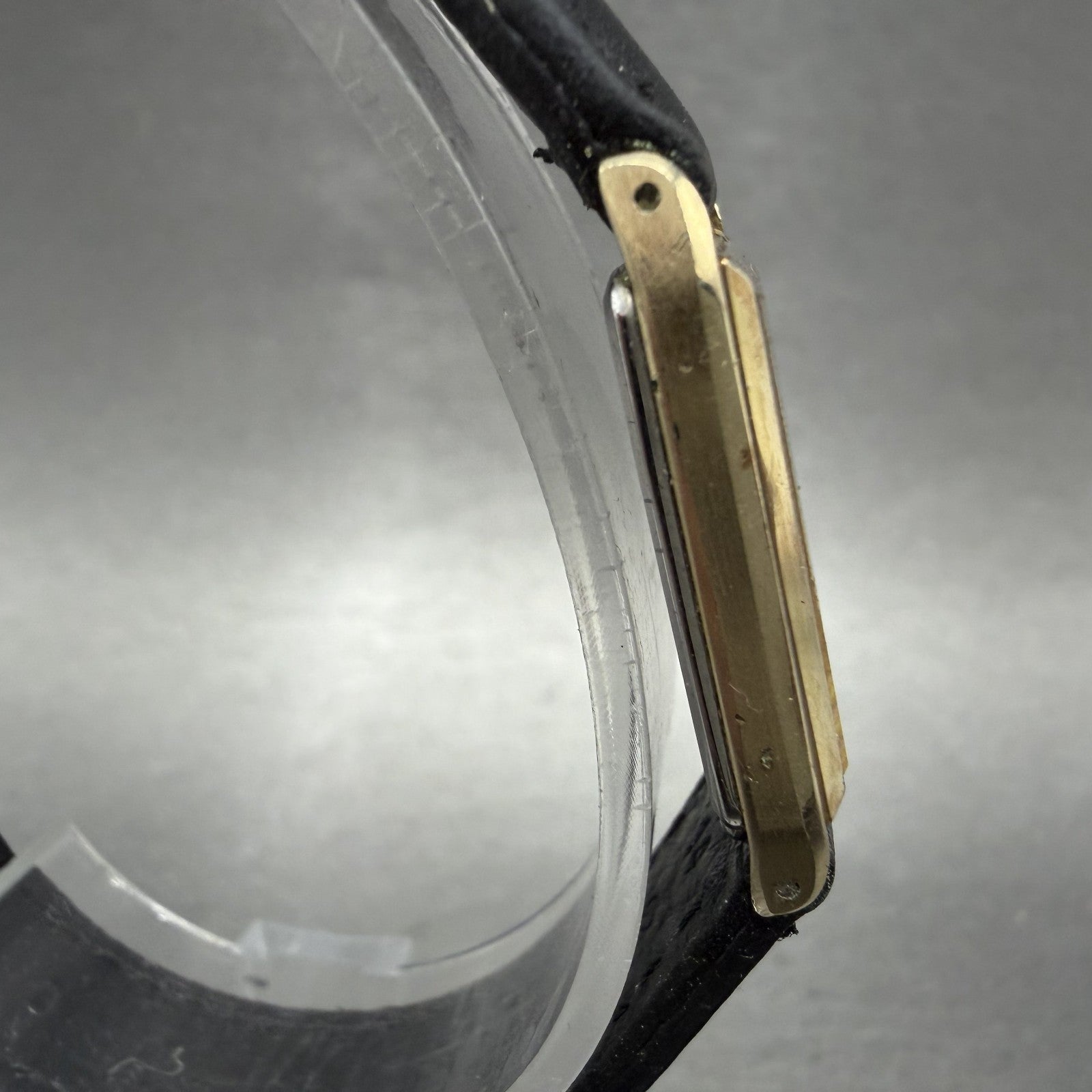 Seiko Tank Watch Women 19mm Black Dial Gold Tone Rectangle 2C20-5100 New Battery3