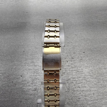 Seiko Tank Watch Women 17mm White Dial Gold Tone Oval 2Y00-5509 New Battery VTG7