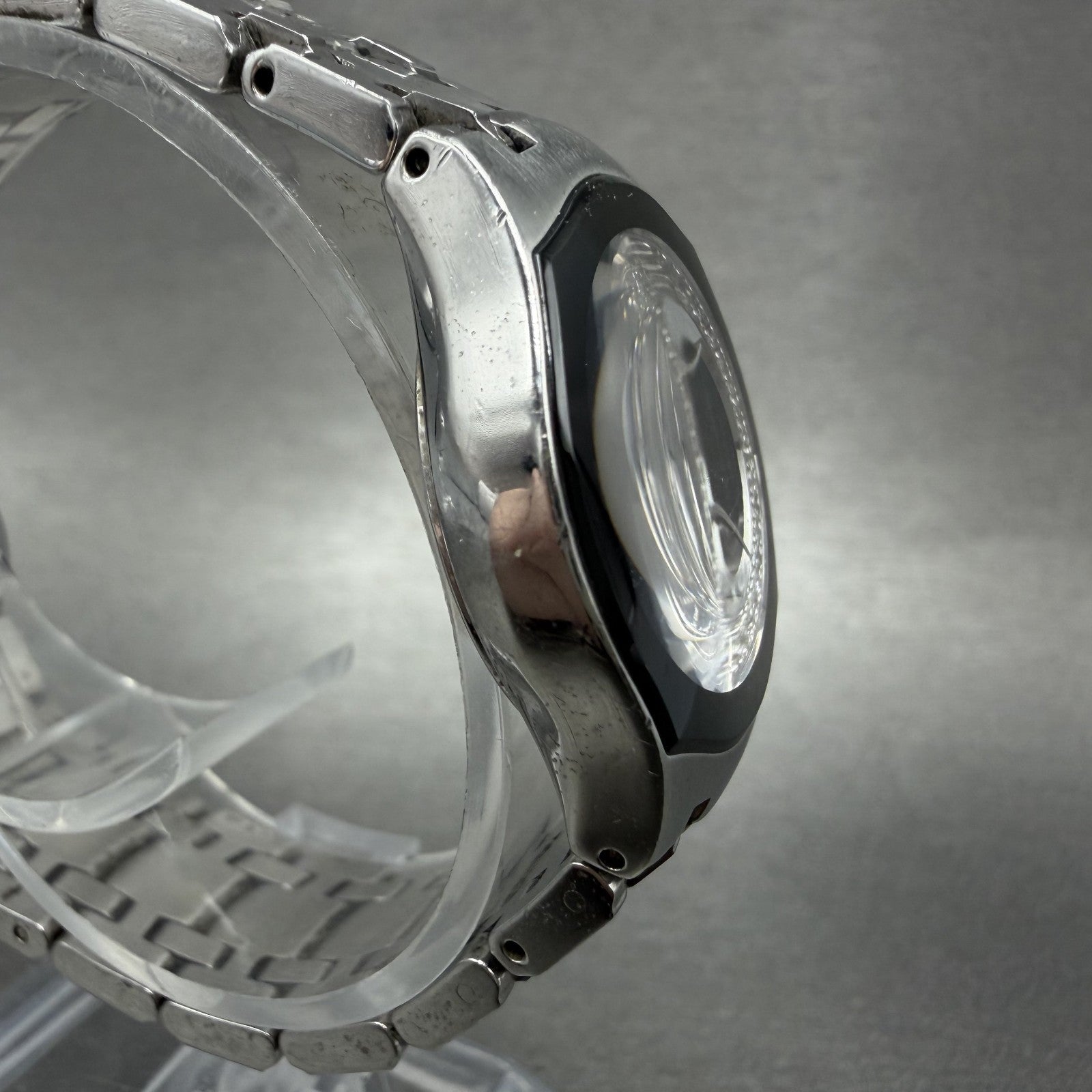 Wittnauer Watch Women 26mm Black Dial Steel Diamond Accents Round New Battery3