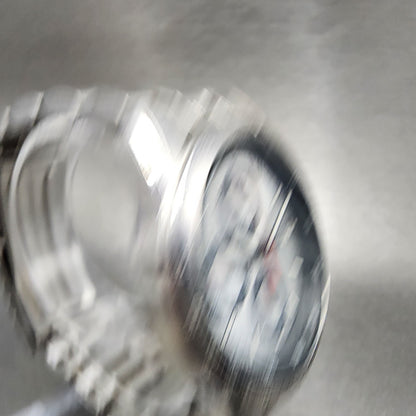 Seiko Chronograph Watch Men 40mm Silver Dial silver Tone Date 7t920dw0 Newbatt3