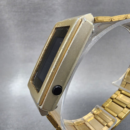 Casio Futurist Watch Women 21mm Digital Black Dial Gold Tone Rectangle New Batt2