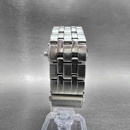 Seiko Atomic Solar Watch Men 37mm White Dial Silver Tone Date 7B24-0BS0 PARTS11