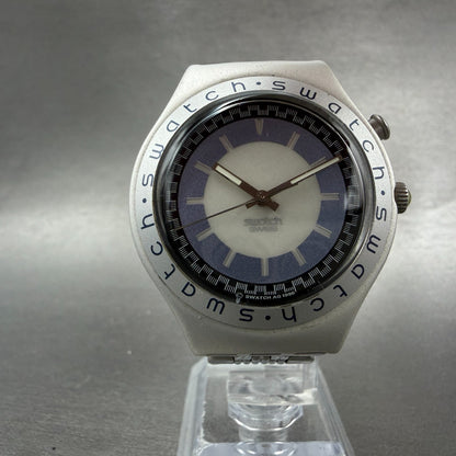 Swatch irony Zebah Watch Unisex 37mm Blue Dial Silver Tone YGS9000 New Battery5