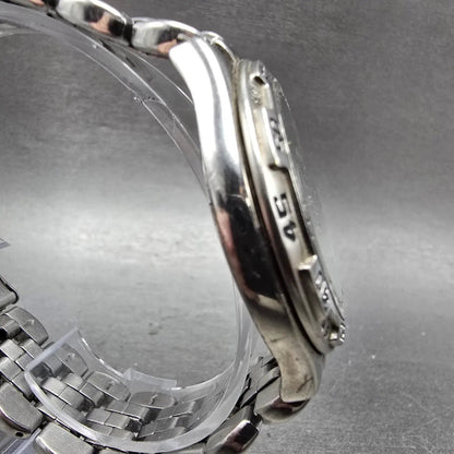 Fossil Blue Watch Men 40mm Black Dial Silver tone Daydate BQ-8777 New Battery KJ3