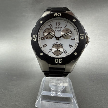 Invicta Angle Watch Women 38mm White Dial Steel Daydate Black 0733 New battery5