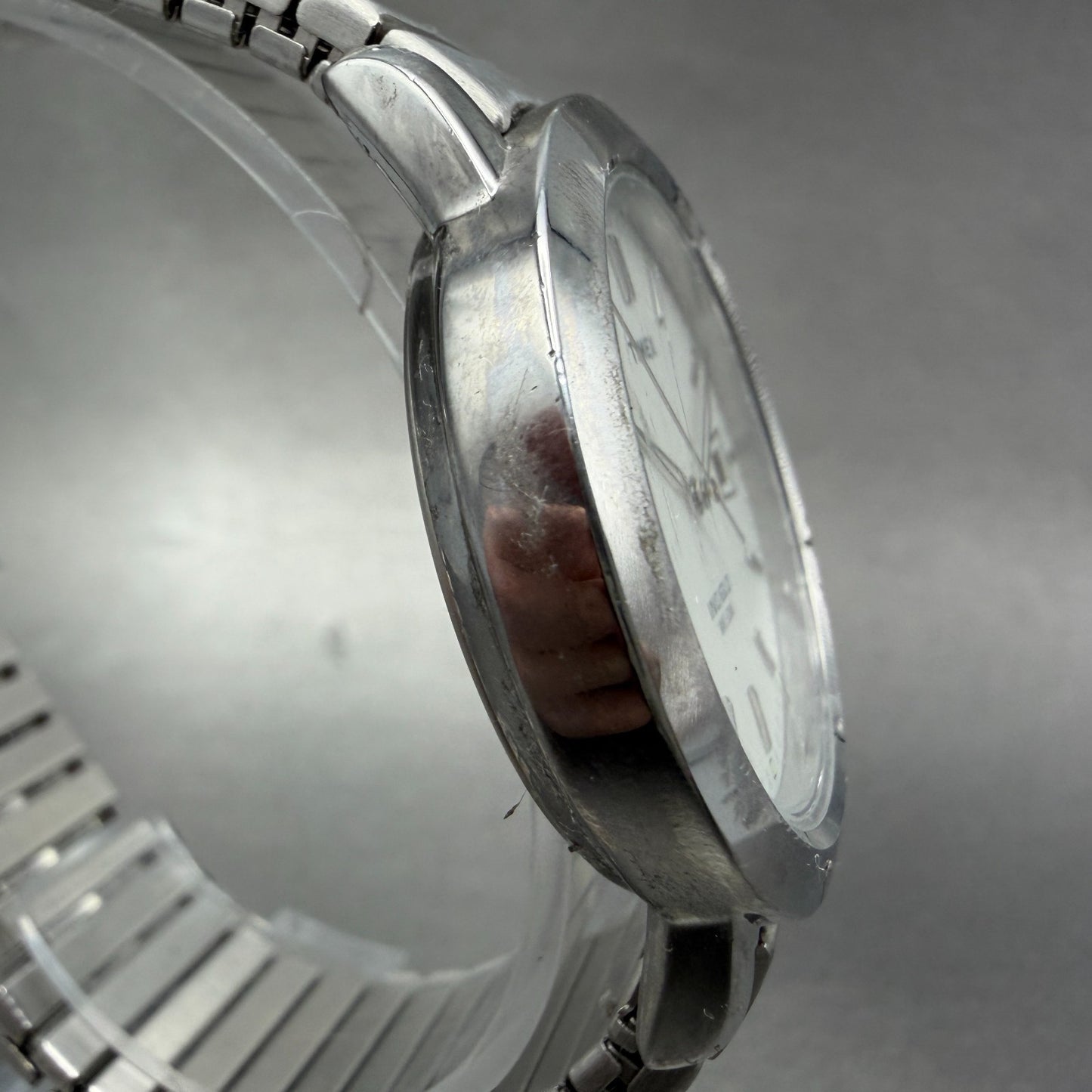 Timex Easy Reader Watch Men 37mm White Dial Silver Tone Date New Battery3