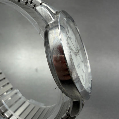 Timex Easy Reader Watch Men 37mm White Dial Silver Tone Date New Battery3