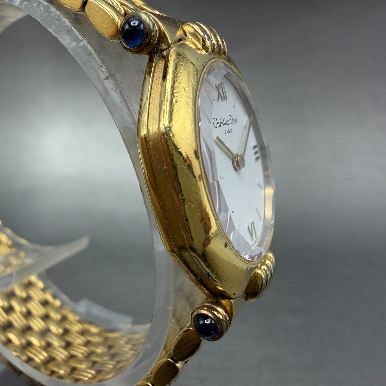 Christian Dior Watch Women 26mm White Dial Gold Plated  Round 64151 VTG PARTS4