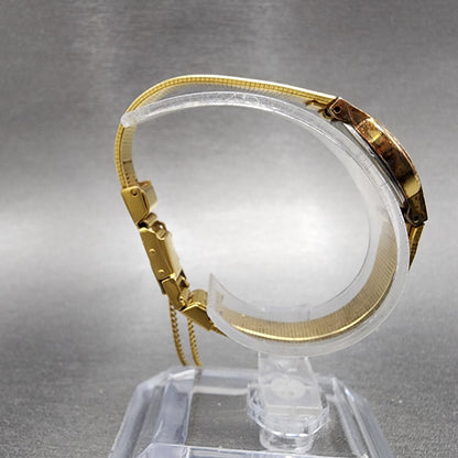Seiko Watch Women 17mm Champange Dial Gold Tone Round 2C200149 New Battery11