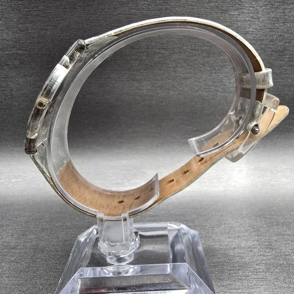 Swatch Skin Facet Glam Watch Women 34mm Silver Dial Clear Case SFK312 New Batt9