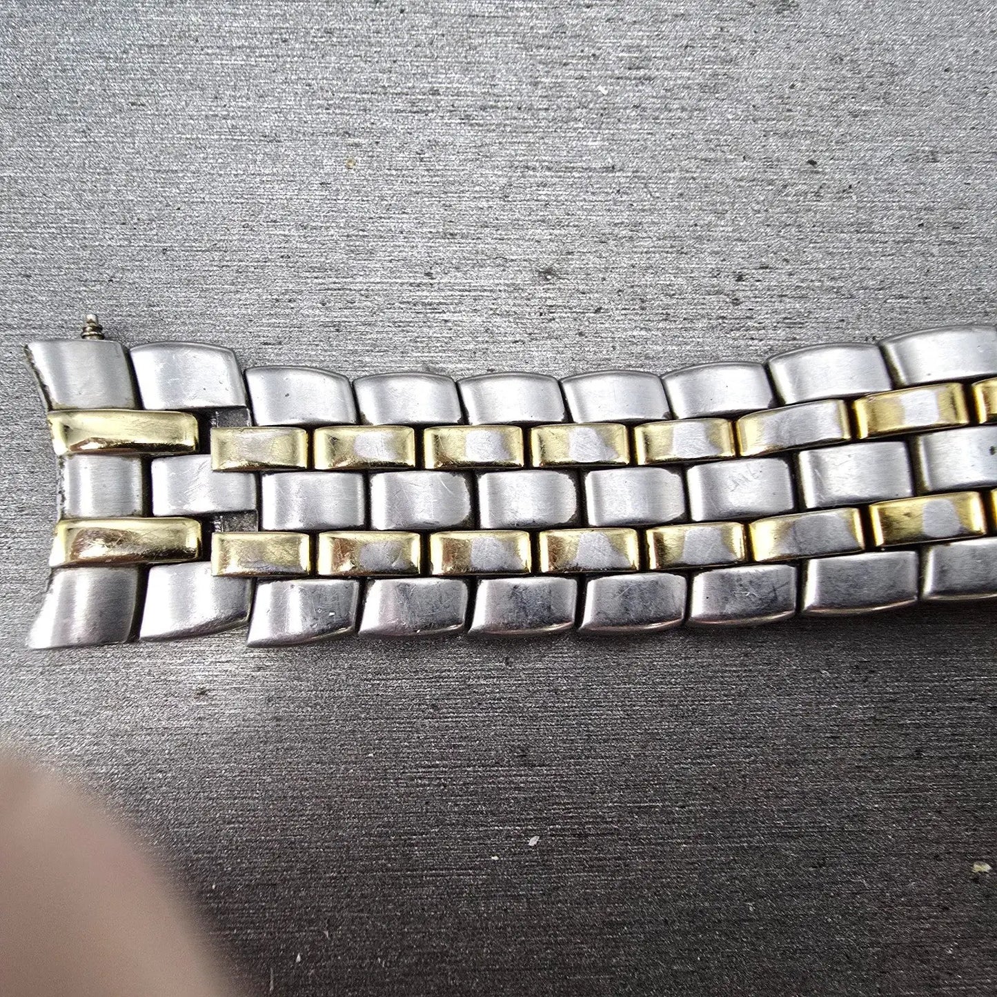 Citizen Bracelet 20mm Stainless Steel Two Tone Tri Folding Clasp VTG READ!!!!!!!1