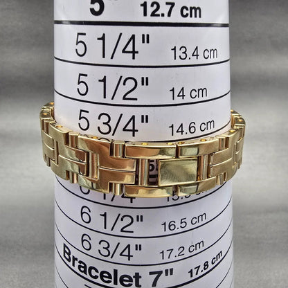 Bulova Watch Women 25mm White Dial Gold Tone Diamond Round 97P29 New Battery9