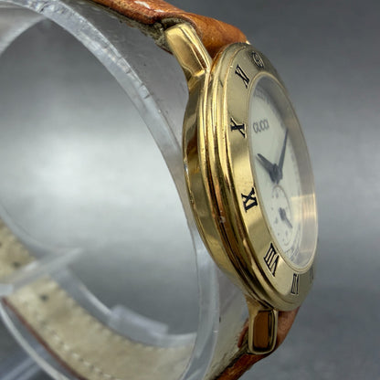 Gucci 3000.2.L Watch Women 26mm Cream Dial Gold Plated Small Seconds PARTS4