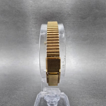 Jules Jurgensen Watch Women 11mm Gold Dial Gold Tone Rectangle New Battery VTG7
