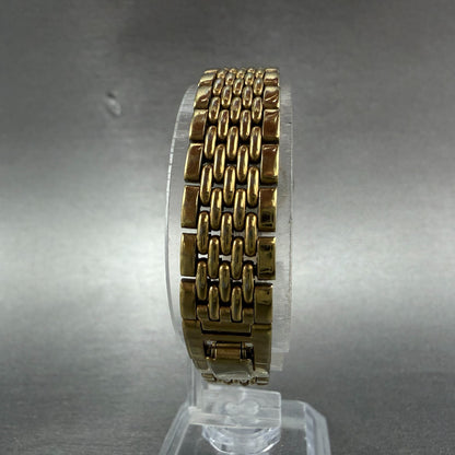 Seiko Watch Women 19mm White Dial Gold Tone Round V401-0289 New Battery JBI77