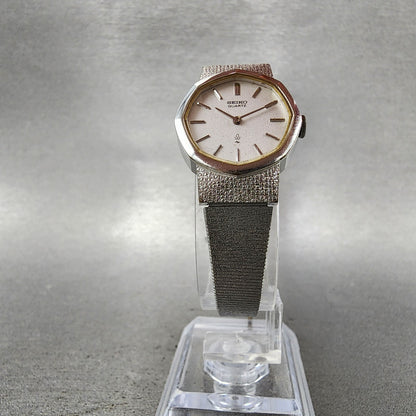Seiko Watch Women 22mm Silver Dial Silver Tone Octagon 165890 New Battery6