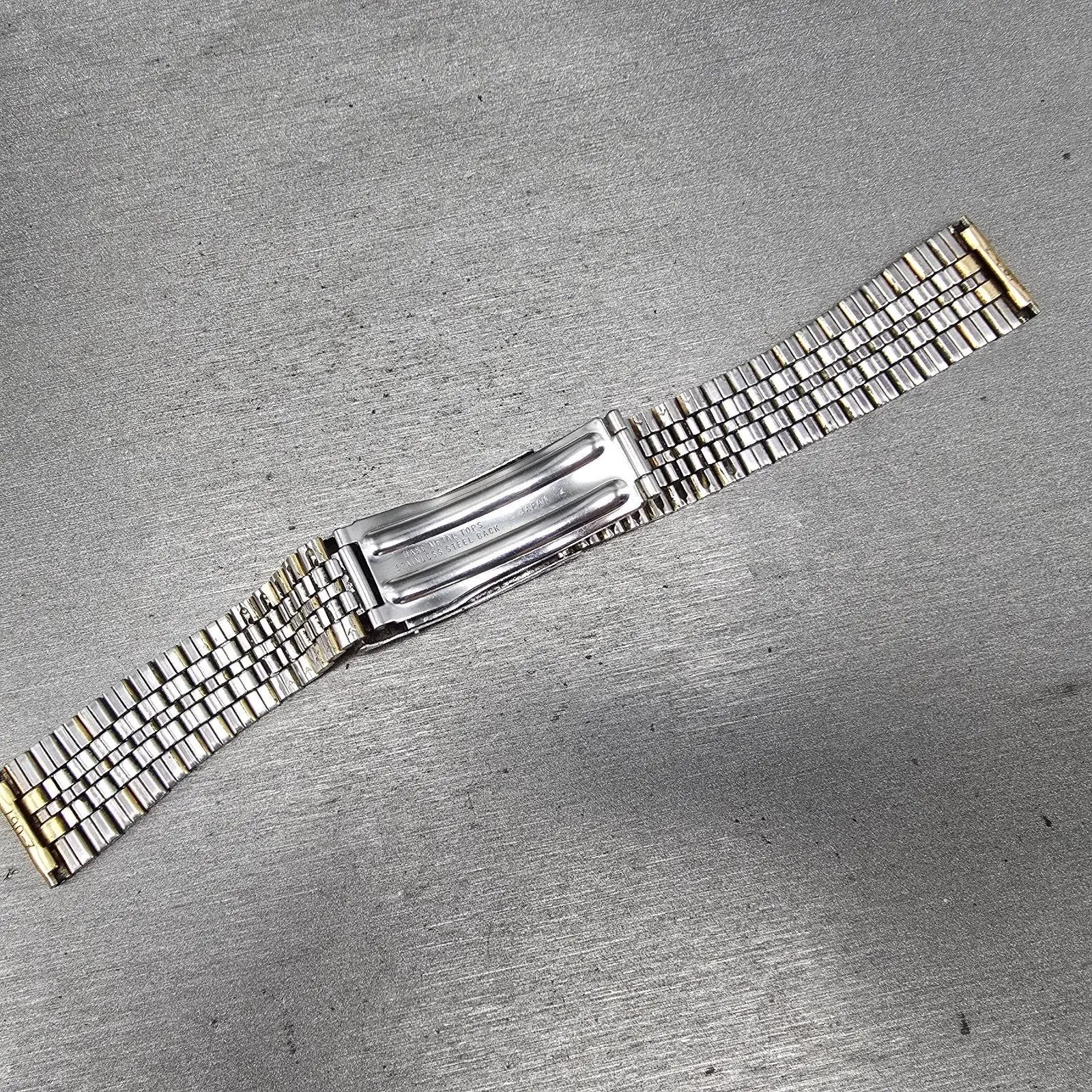 Seiko SQ Bracelet 19mm Stainless Steel Two Tone Tri Folding Clasp READ!!!! Z-0678