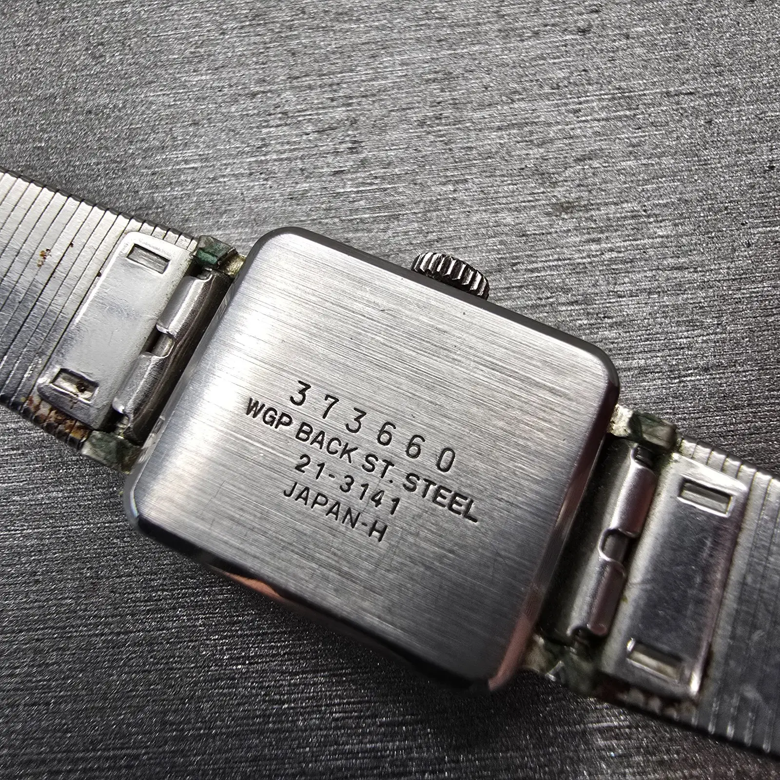 Seiko Watch Women 17mm Blue Dial Silver Tone Rectangle 21-3141 Manual Wind VTG10