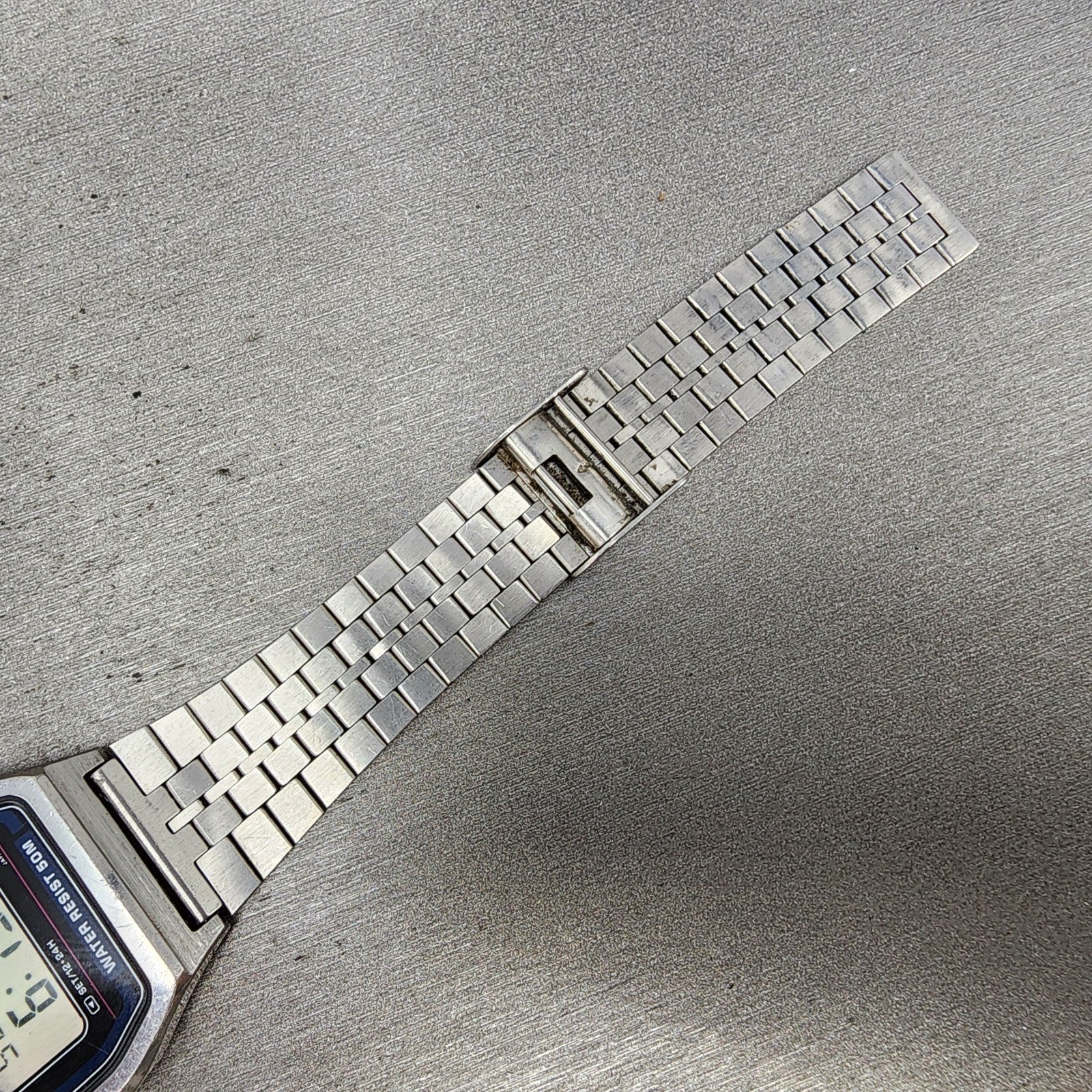 Casio W62 Watch Men 34mm Digital Silver Tone Octagon READ!! New Battery Vintage7
