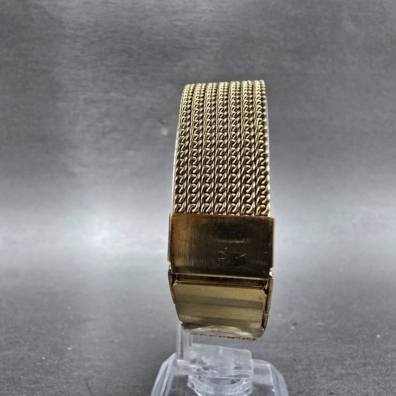 Bulova Watch Women 18mm Gold Dial Gold Tone Rectangle Mesh Band New Battery7