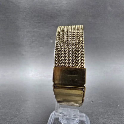 Bulova Watch Women 18mm Gold Dial Gold Tone Rectangle Mesh Band New Battery7