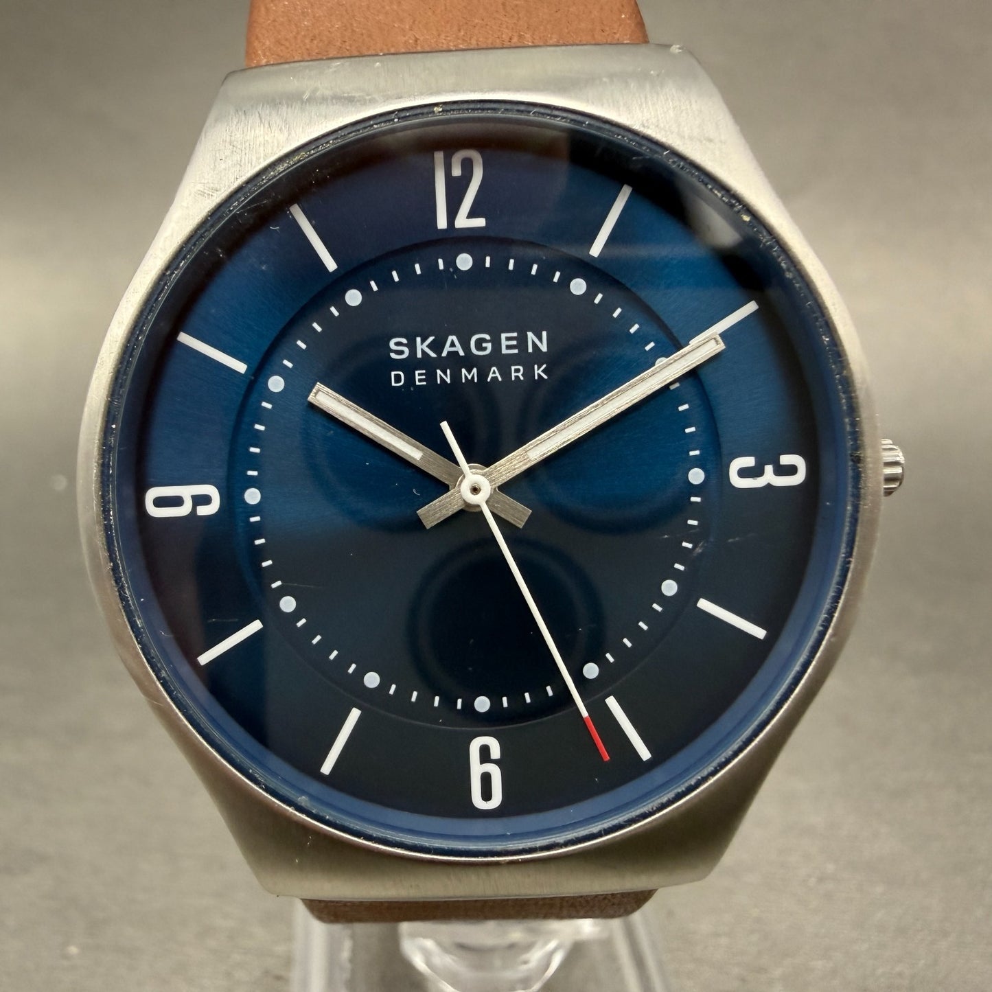 Skagen Grenen Watch Men 37mm Blue Dial Silver Tone Round SKW6852 New battery0