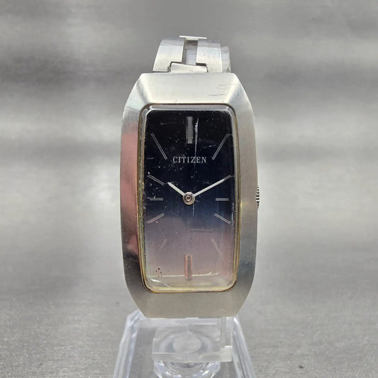 Citizen Watch Women 21mm Blue Dial Silver Tone Rectangle Manual Wind Works VTG0