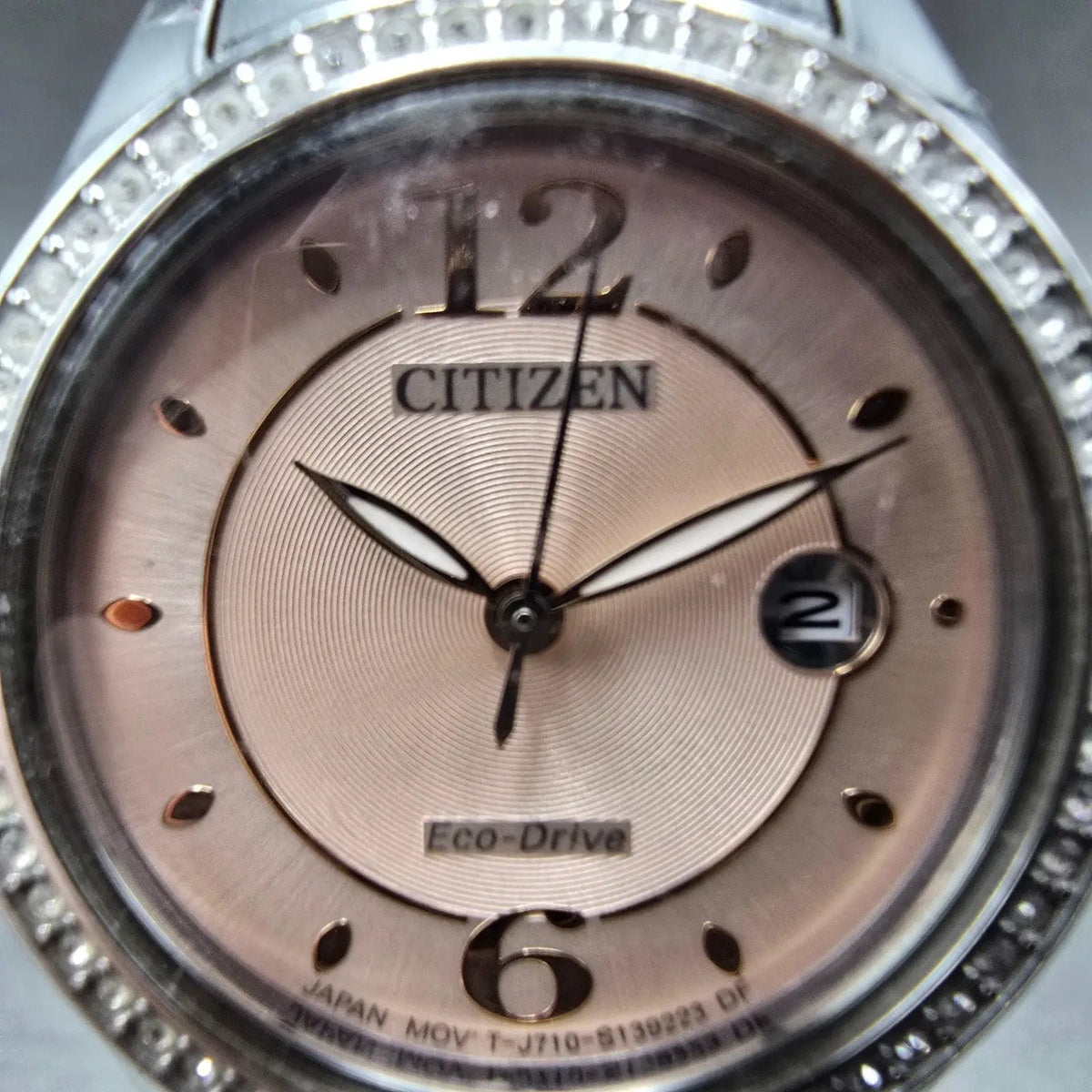 Citizen Silhouette Eco-Drive Watch Women 29mm Pink Dial Steel Date FE1140-86X1