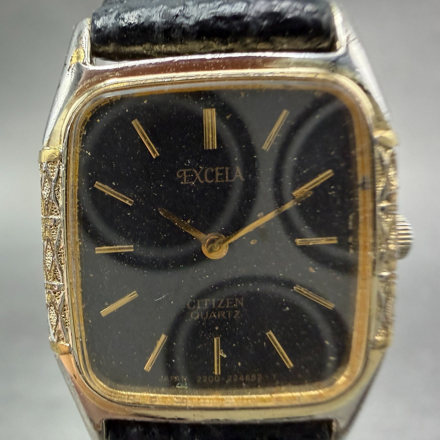 Citizen Excela Watch Women 19mm Black Dial Gold Tone 2200-223055 New Battery1