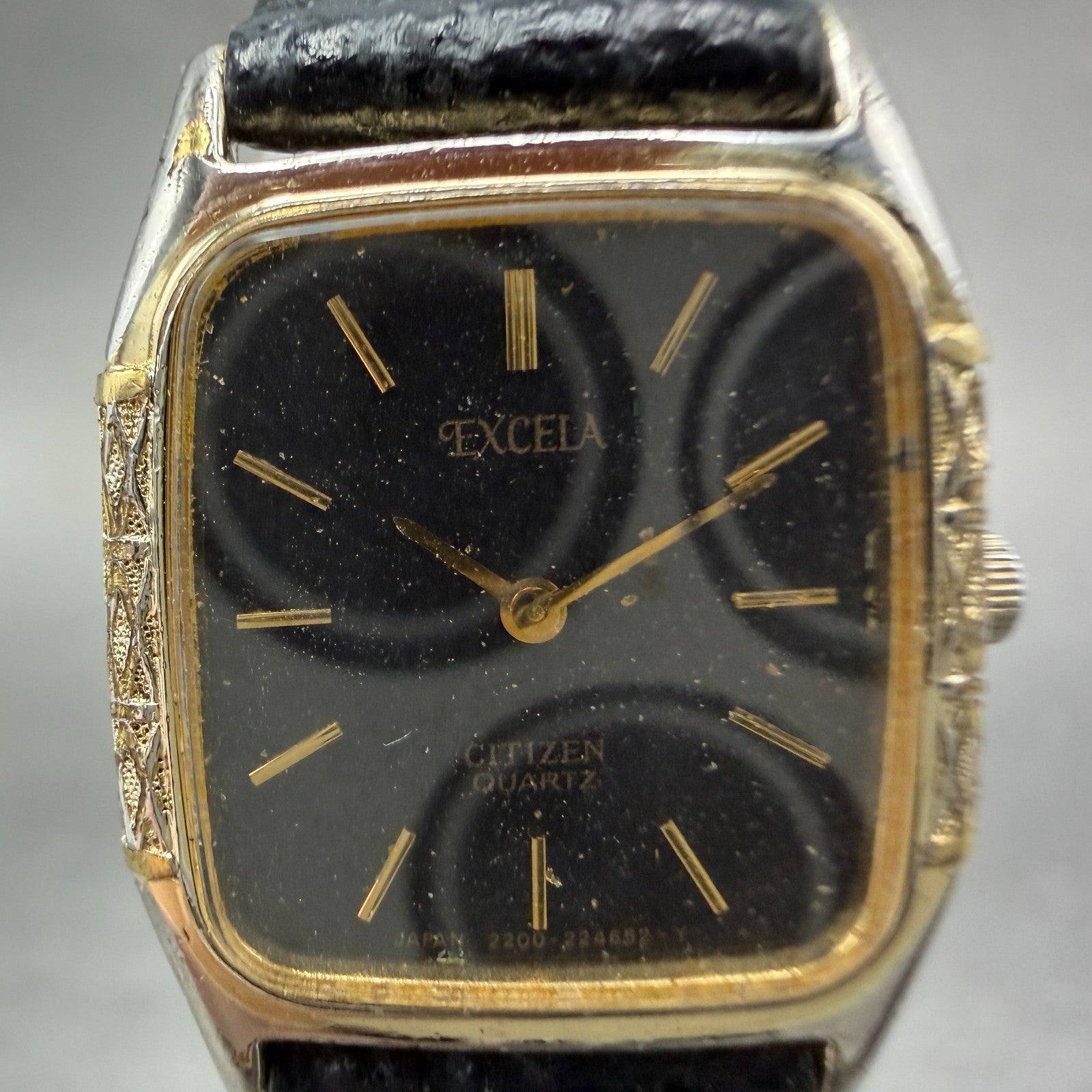 Citizen Excela Watch Women 19mm Black Dial Gold Tone 2200-223055 New Battery1