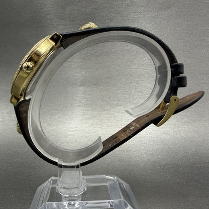 Versus Versace Watch Women 35mm Black Dial Gold Tone Round New Battery6