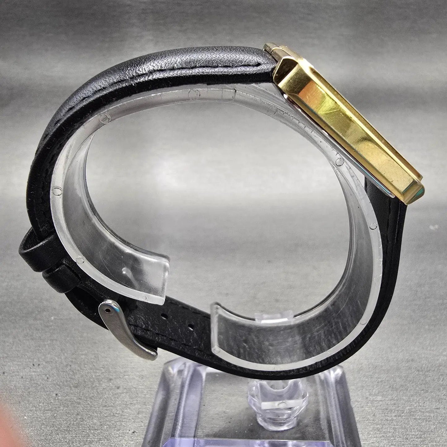 Seiko Watch Men 27mm Gold Dial Gold Tone Date Rectangle 5P32-5A79 New Battery8