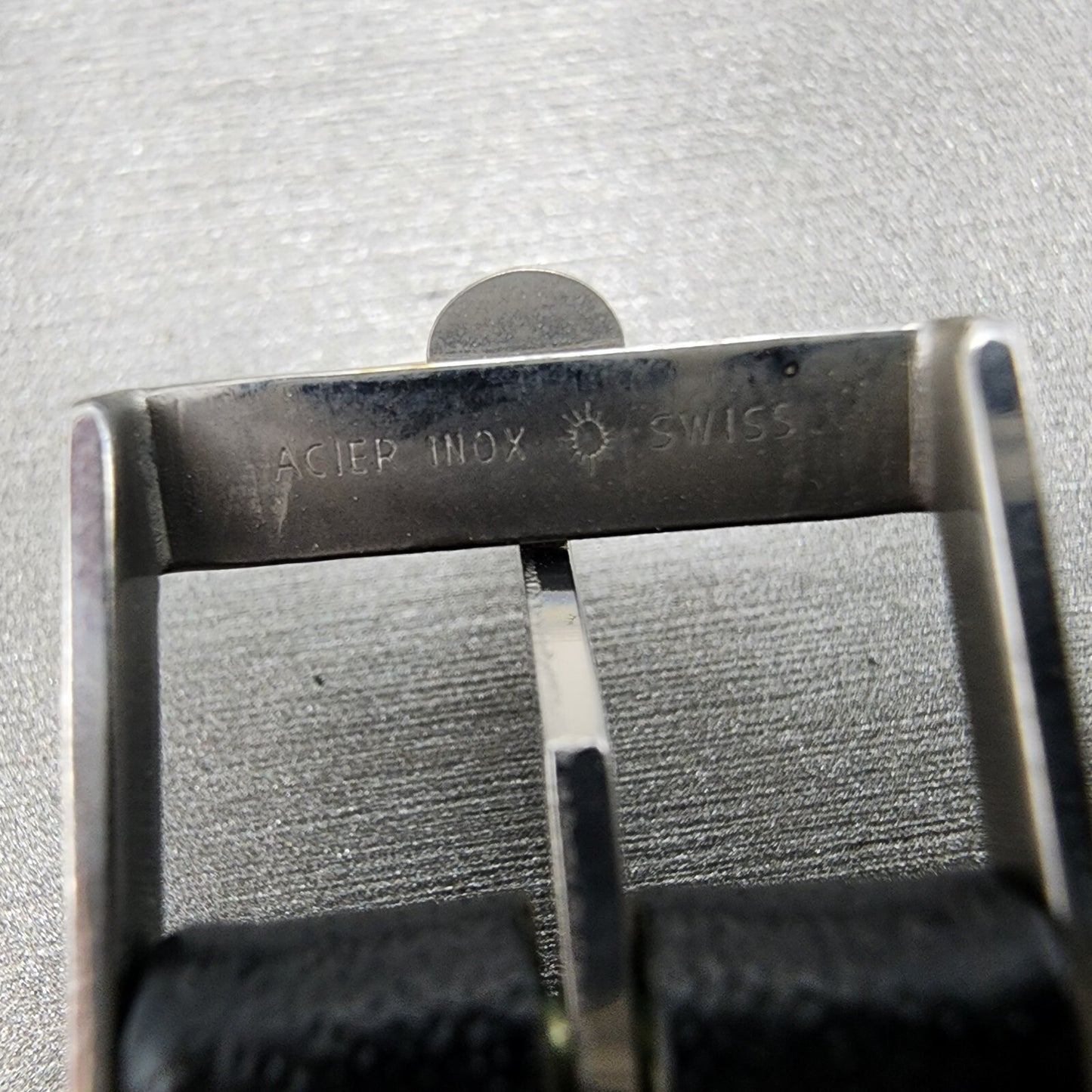 Omega Leather Watch Band 18mm Black Steel Buckle Vintage Swiss Made7