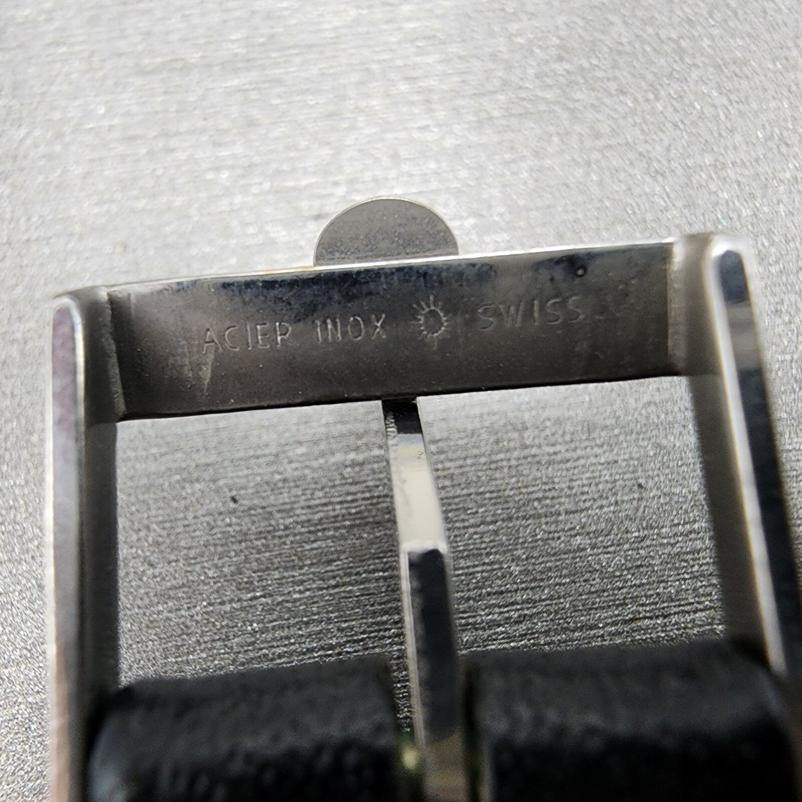Omega Leather Watch Band 18mm Black Steel Buckle Vintage Swiss Made7