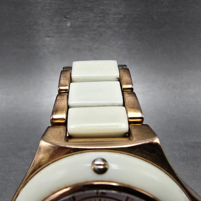 Michael Kors Watch Women 42mm White Dial Rose Gold Tone Date MK-5261 New Battery4