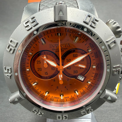 Invicta Sub Aqua Noma Chronograph Watch Men 50mm Orange Dial Steel 1378 New Batt1