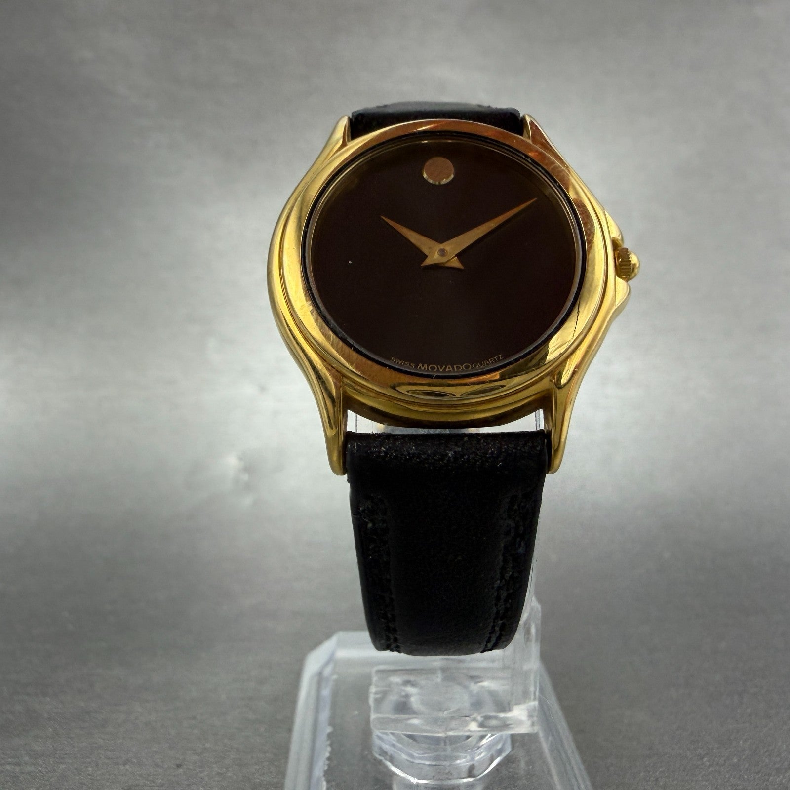 Movado Museum Watch Women 28mm Black Dial Gold Tone Round 87D1823 PARTS6