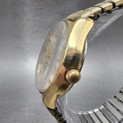 Wittnauer Geneve Watch Men 35mm Champagne Dial Gold Tone Daydate Automatic PARTS3