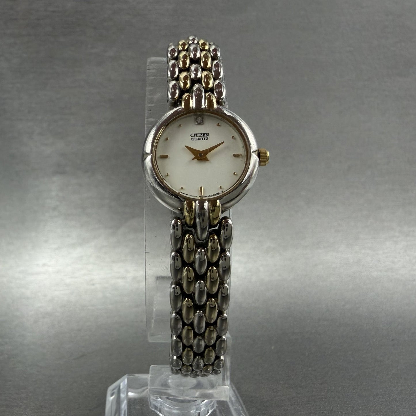 Citizen Watch Women 20mm White Dial Two Tone Round 5920-S91549 New Battery5