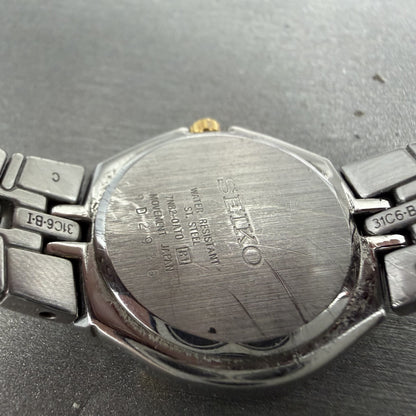 Seiko Watch Women 26mm Silver Dial Two Tone Date Round 7n820at0 New Battery9